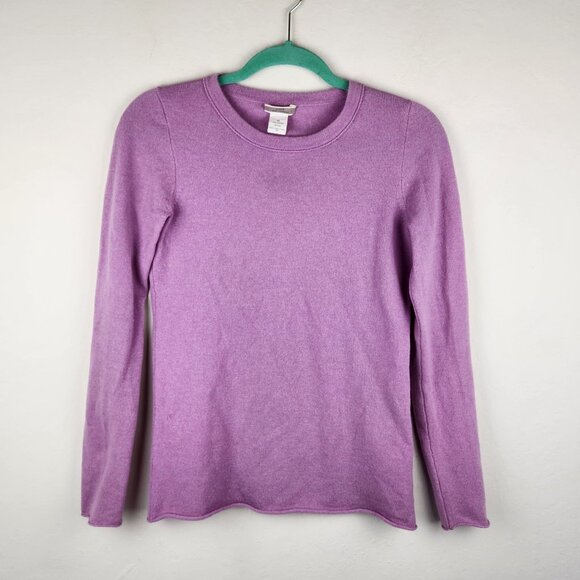 J. Crew 100% Cashmere Heather Lilac Lightweight Soft Crewneck Sweater XS *read* - Picture 1 of 10